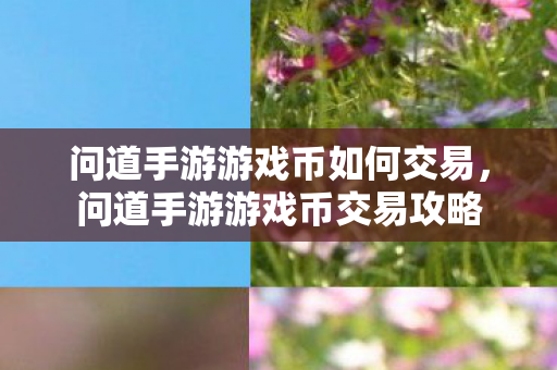 问道手游游戏币如何交易,问道手游游戏币交易攻略 问道手游游戏币如何交易,问道手游游戏币交易攻略