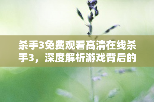 杀手3免费观看高清在线杀手3,深度解析游戏背后的创新与挑战,杀手3深度解析,游戏背后的创新与挑战 杀手3免费观看高清在线杀手3,深度解析游戏背后的创新与挑战,杀手3深度解析,游戏背后的创新与挑战
