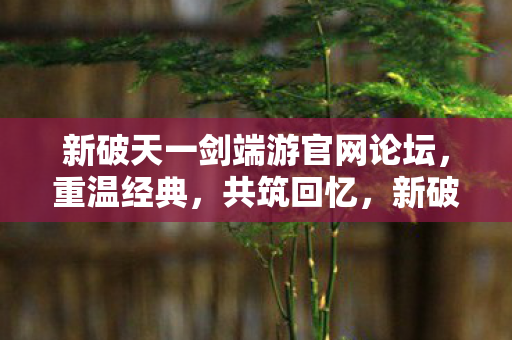 新破天一剑端游官网论坛图片