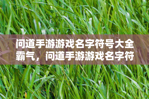 问道手游游戏名字符号大全霸气,问道手游游戏名字符号大全,打造你的霸气昵称! 问道手游游戏名字符号大全霸气,问道手游游戏名字符号大全,打造你的霸气昵称!