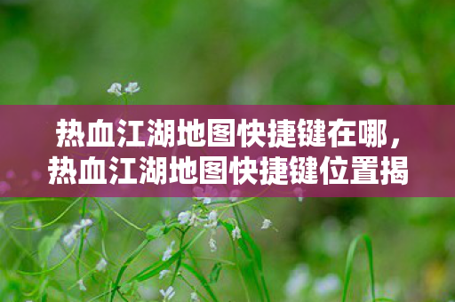 热血江湖地图快捷键位置揭秘图片