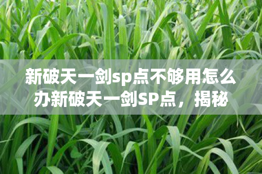 新破天一剑sp点不够用怎么办新破天一剑SP点图片