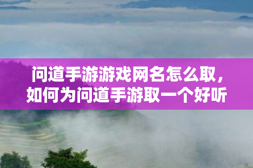 问道手游游戏网名怎么取，如何为问道手游取一个好听的游戏网名？