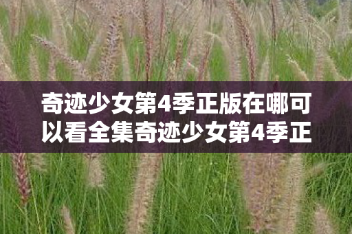 奇迹少女第4季正版在哪可以看全集奇迹少女第4季正版观看指南图片