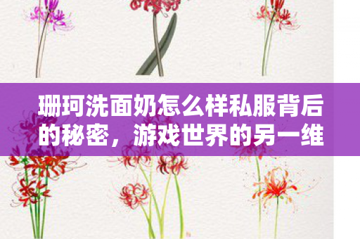 珊珂洗面奶怎么样私服背后的秘密图片