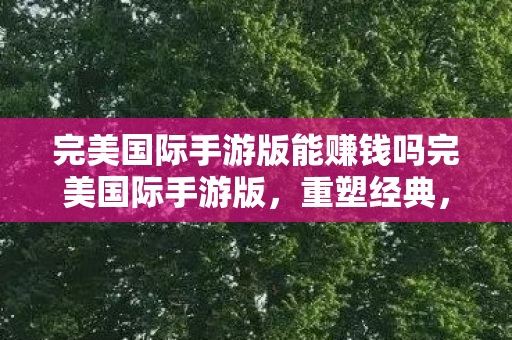完美国际手游版能赚钱吗完美国际手游版图片