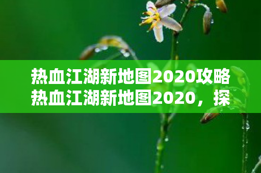 热血江湖新地图2020攻略热血江湖新地图2020图片