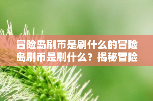冒险岛刷币是刷什么的冒险岛刷币是刷什么?揭秘冒险岛刷币背后的秘密 冒险岛刷币是刷什么的冒险岛刷币是刷什么?揭秘冒险岛刷币背后的秘密