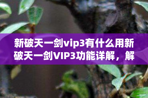 新破天一剑vip3有什么用新破天一剑VIP3功能详解,解锁游戏新境界,新破天一剑VIP3功能详解,解锁游戏新境界 新破天一剑vip3有什么用新破天一剑VIP3功能详解,解锁游戏新境界,新破天一剑VIP3功能详解,解锁游戏新境界