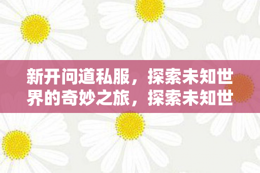 新开问道私服，探索未知世界的奇妙之旅，探索未知世界的奇妙之旅，新开问道私服等你来挑战