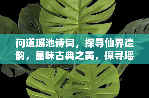 问道瑶池诗词,探寻仙界遗韵,品味古典之美,探寻瑶池诗词遗韵,品味古典仙界之美 问道瑶池诗词,探寻仙界遗韵,品味古典之美,探寻瑶池诗词遗韵,品味古典仙界之美