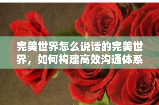 完美世界如何构建高效沟通体系图片