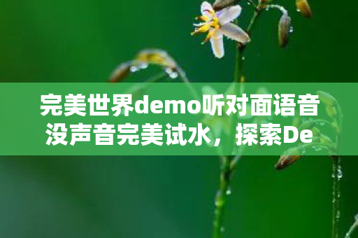 完美世界demo听对面语音没声音完美试水图片