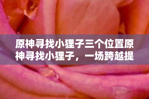 原神寻找小狸子三个位置原神寻找小狸子图片