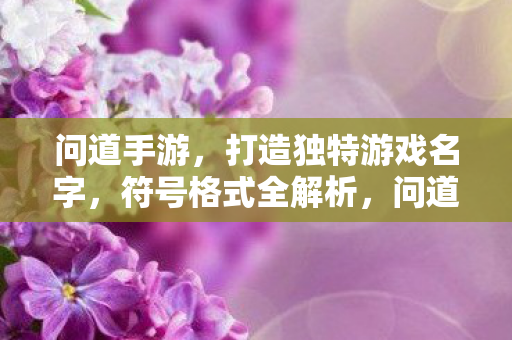 问道手游，打造独特游戏名字，符号格式全解析，问道手游，打造独特游戏名字，符号格式全解析