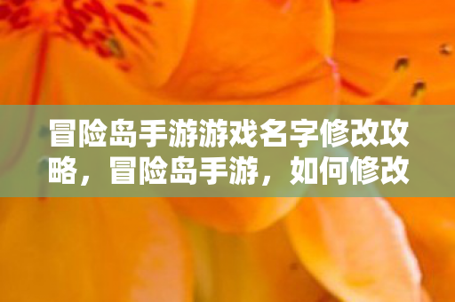 冒险岛手游游戏名字修改攻略图片