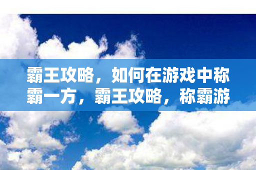 如何在游戏中称霸一方图片