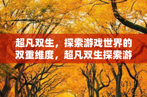超凡双生,探索游戏世界的双重维度,超凡双生探索游戏世界的双重维度 超凡双生,探索游戏世界的双重维度,超凡双生探索游戏世界的双重维度