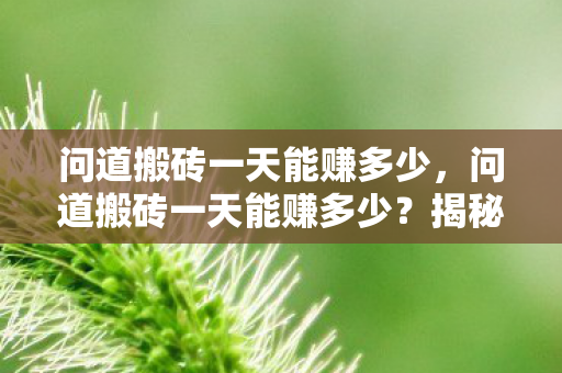 问道搬砖一天能赚多少,问道搬砖一天能赚多少?揭秘游戏搬砖收益 问道搬砖一天能赚多少,问道搬砖一天能赚多少?揭秘游戏搬砖收益