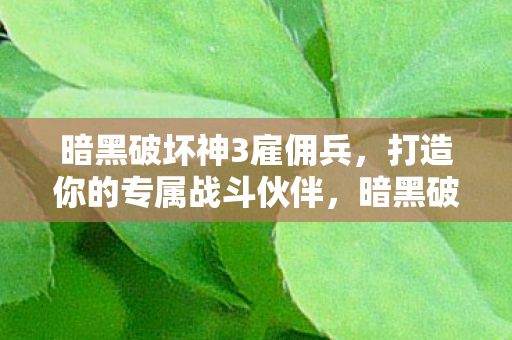 打造你的专属战斗伙伴雇佣兵图片