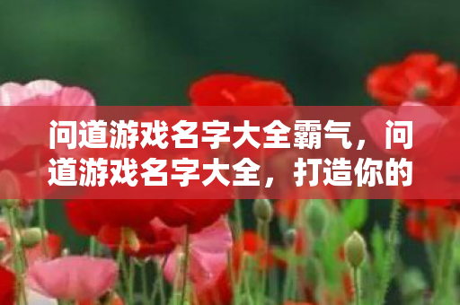 问道游戏名字大全霸气,问道游戏名字大全,打造你的霸气角色名! 问道游戏名字大全霸气,问道游戏名字大全,打造你的霸气角色名!