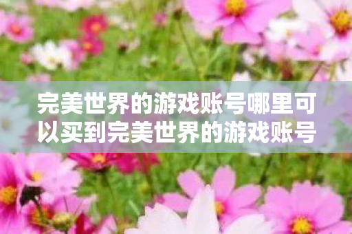完美世界的游戏账号哪里可以买到完美世界的游戏账号购买指南图片