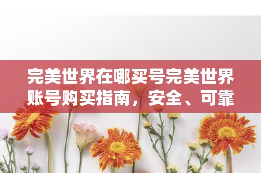 完美世界在哪买号完美世界账号购买指南图片