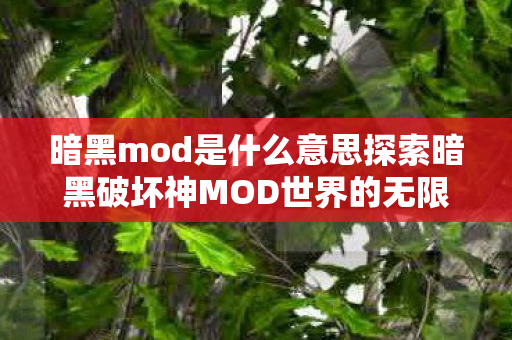 暗黑mod是什么意思探索暗黑破坏神MOD世界的无限可能图片