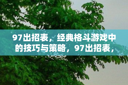经典格斗游戏中的技巧与策略全解析图片