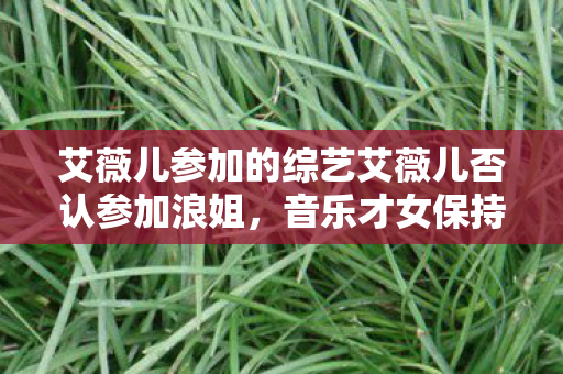 艾薇儿参加的综艺艾薇儿否认参加浪姐图片