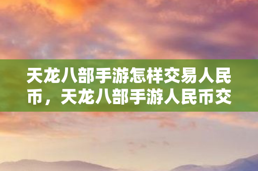 天龙八部手游怎样交易人民币图片