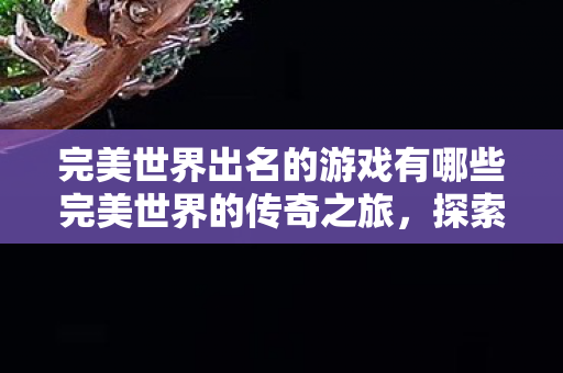 完美世界出名的游戏有哪些完美世界的传奇之旅图片