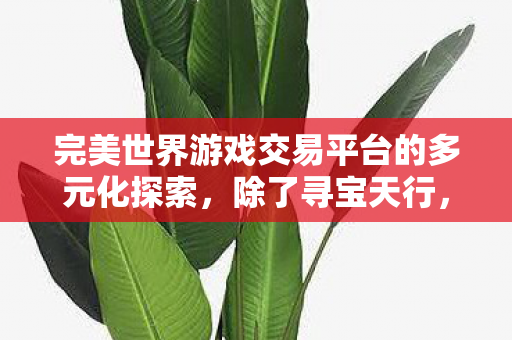 完美世界游戏交易平台的多元化探索图片