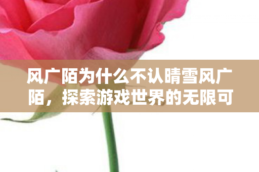 风广陌为什么不认晴雪风广陌图片